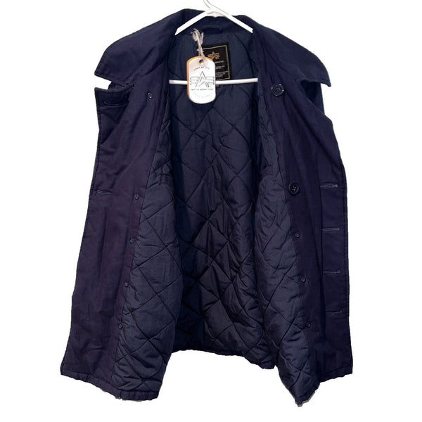 Alpha Industries Double Breasted Navy Blue Easton Pea Coat Size XL NWT RARE