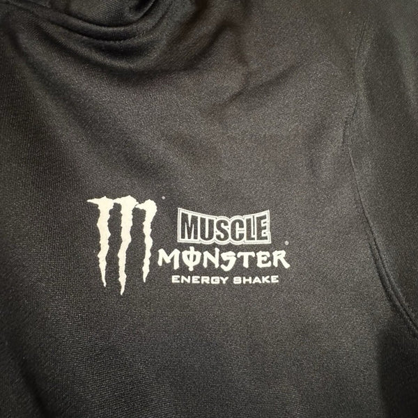 Muscle Monster Energy Shake Hoodie Mens M Black Full Zip Gym Fleece NWOT
