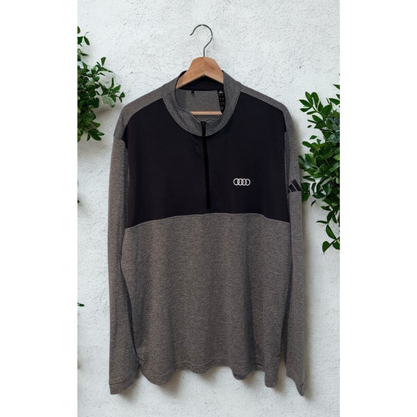 Adidas Audi Quarter Zip Pullover Mens XL Gray Black Performance Golf NWOT