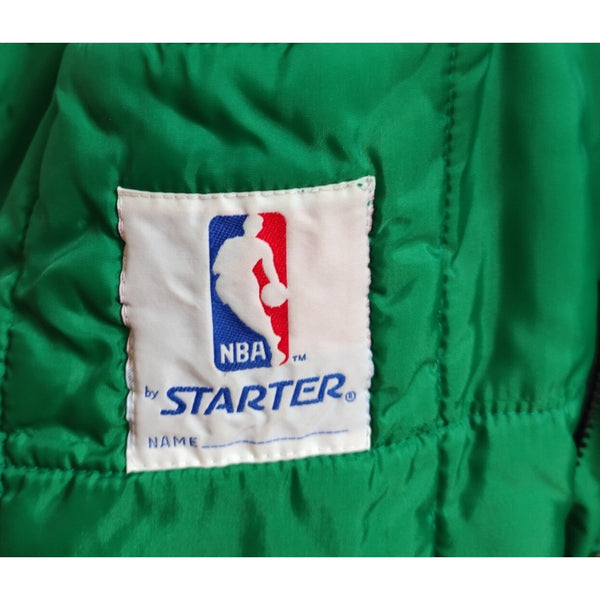 Boston Celtics Starter Hooded Parka Jacket Mens L Vintage 90s NBA Black Green