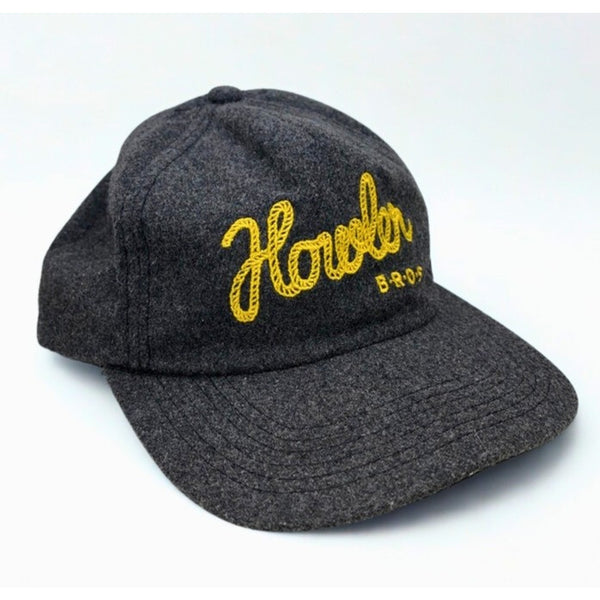 Howler Brothers Rope Hat Gray Wool Blend Snapback Chainstitch Embroidered