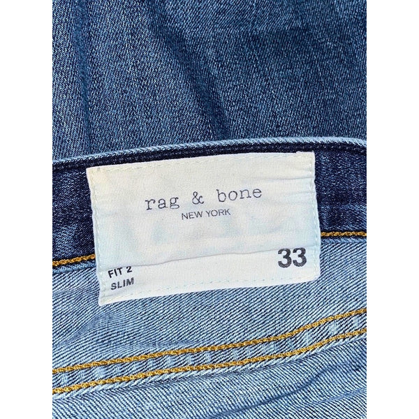 Rag & Bone Fit 2 Slim Jeans Throop Wash Mens 33x30 Stretch Denim EUC