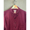 LL Bean Flannel Shirt Mens XL Tall Burgundy Red Houndstooth Button Down Pocket