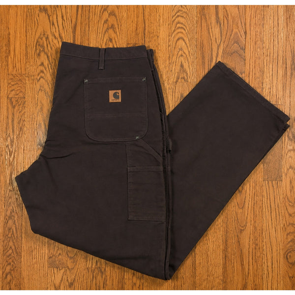 Carhartt B136 DKB Double Knee Canvas Carpenter Pants Mens 40x34 Dark Brown Work