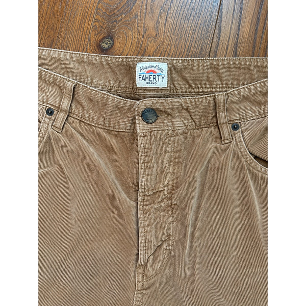 Faherty Stretch Corduroy 5-Pocket Pant Men's 38x32 Raw Umber Organic Cotton