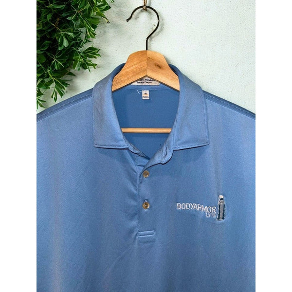 Peter Millar BodyArmor Lyte Polo Medium Blue Summer Comfort Performance Golf