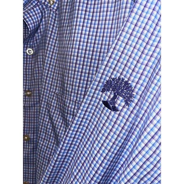 Peter Millar Oak Tree National Shirt L Crown Sport Summer Comfort Blue Check