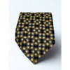 Valentino Cravatte Vintage Silk Tie Blue Gold Medallion Pattern Made in Italy EUC
