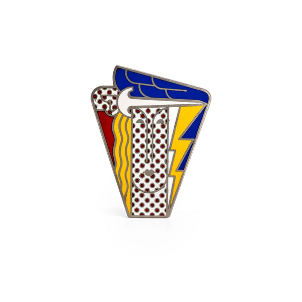Roy Lichtenstein Modern Head Enamel Brooch Pendant 1968 Signed Ltd Ed 250 Rare