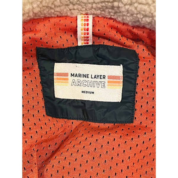 Marine Layer Archive Bariloche Sherpa Jacket Medium Green Tan Full Zip Rare NWOT