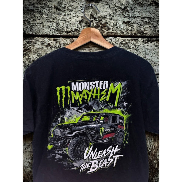 Monster Energy Monster Mayhem Jeep T-Shirt Black Y2K Graphic Tee Men’s L