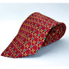 Paolo Gucci Silk Tie Vintage Made in Italy Hand Finished Red Geometric 100% Silk