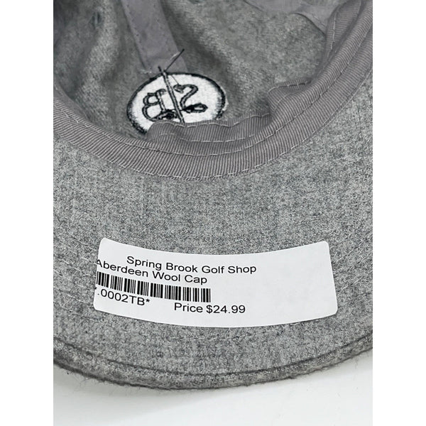 Spring Brook Country Club Imperial Aberdeen Wool Golf Hat Grey Leather Strap NWT