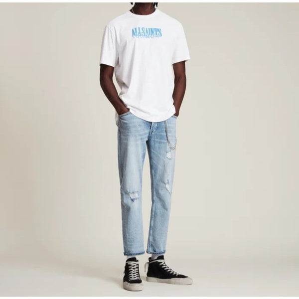 AllSaints Orbit Crew T Shirt Mens Small White Out Of This World Relaxed Fit