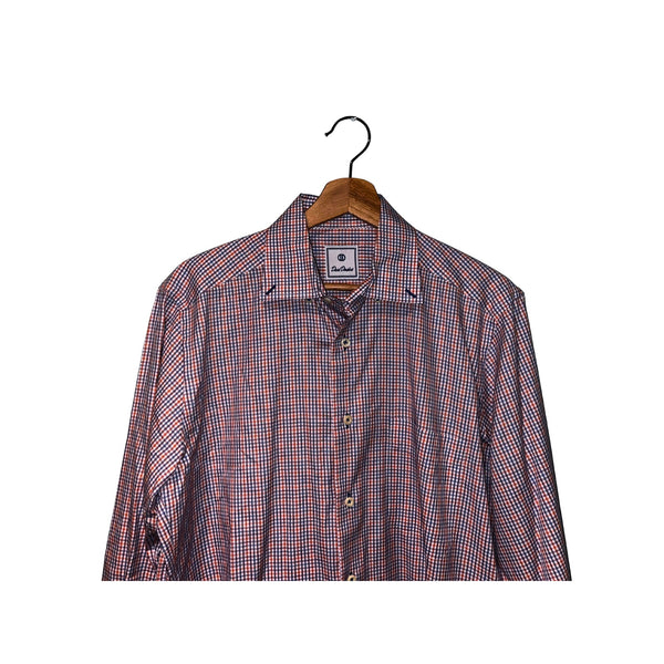 David Donahue Toast Brushed Plaid Shirt Mens M MSRP $165