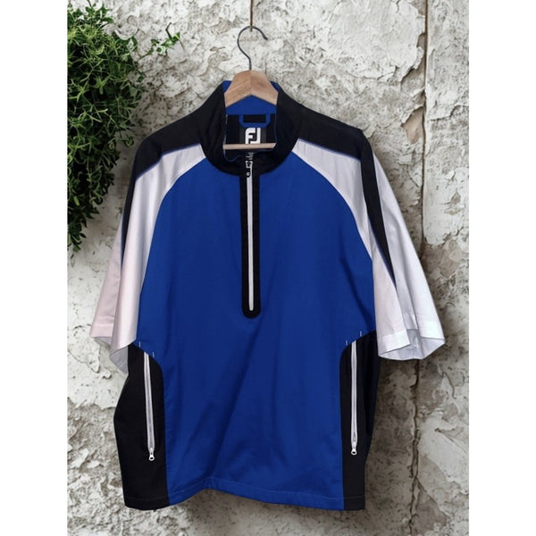 FootJoy FJ Sport Short Sleeve Golf Windshirt Windbreaker Blue Black White L NWOT