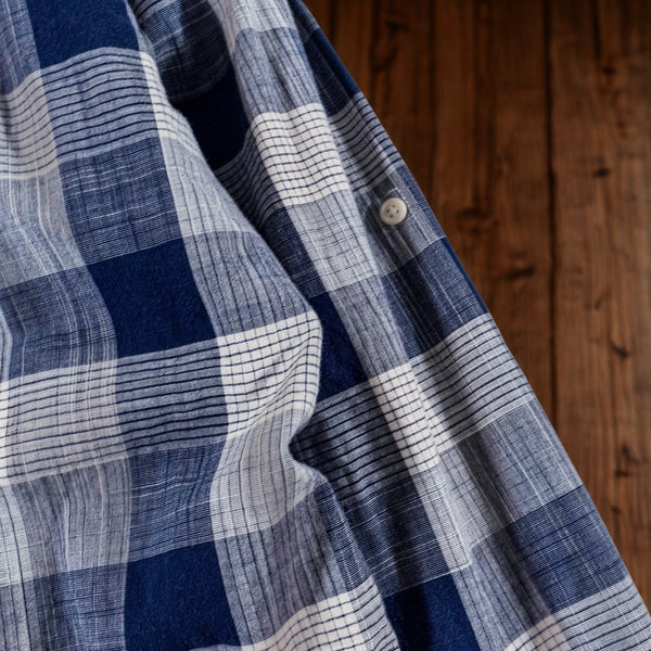 Barbour Tailored Fit Plaid Button Shirt Men's XL Blue White Cotton Long Sleeve