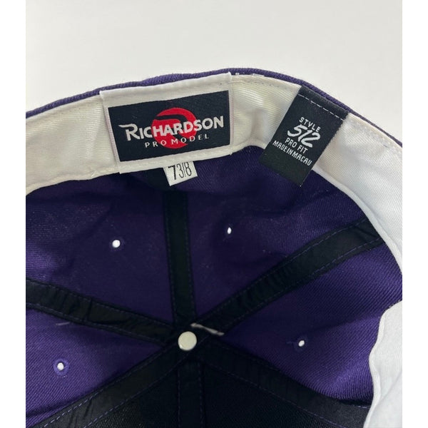 Newark Bears Rare Team Issued Richardson 512 Fitted Hat 7 3/8 Purple Baseball
