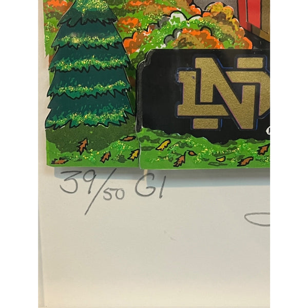 Charles Fazzino Notre Dame Lou Holtz Signed Pop Art Framed LE 39/50 Fanatics