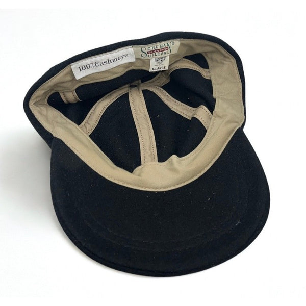 Schuman Sullivan Cashmere Hat Black XL USA Made Baseball Cap Rare Vintage