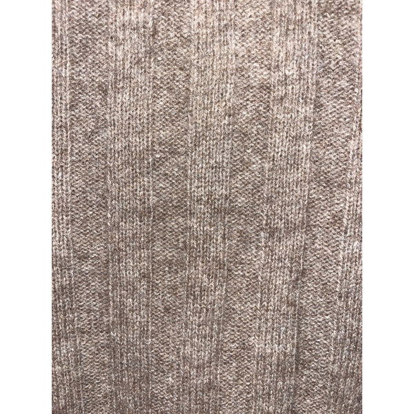 Brooks Brothers Mens L V-Neck Sweater Brown Wool Alpaca Cable Knit Vintage USA