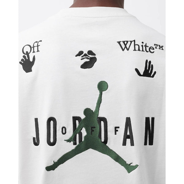 OFF-WHITE x Jordan Logo Embroidered T-Shirt Sail DM0062-054 Mens XS NWT