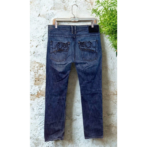 Diesel Timmen 008GE Jeans Mens W31 L34 Medium Wash Blue Straight Button Fly Y2K