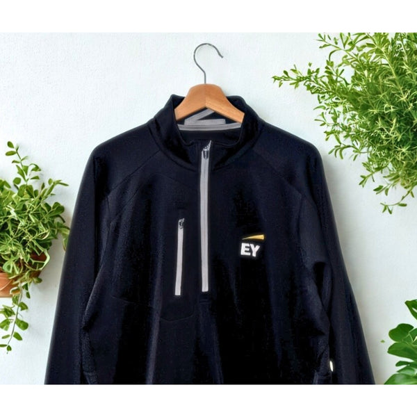 Zero Restriction Z500 Tour Series 1/4 Zip L NWOT Black Ernst & Young EY Logo $185