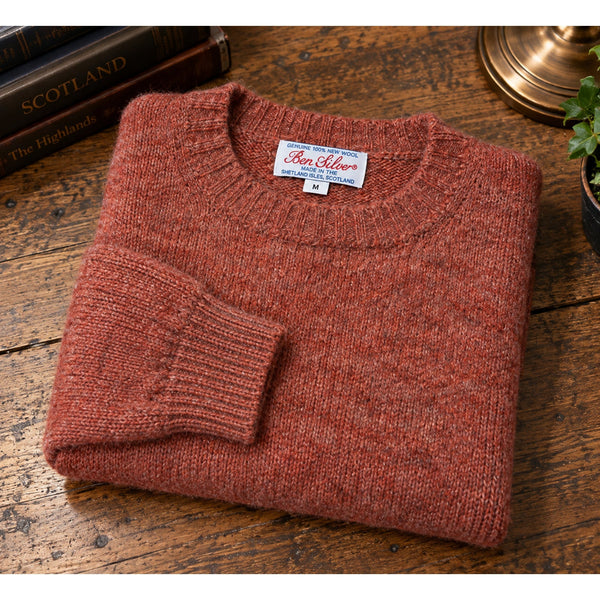 Ben Silver Shetland Wool Shag Sweater Sz. M Scotland LOKL Melange Crewneck Vtg.