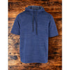 Rhone Luxe Short Sleeve Knit Hoodie XL Indigo Blue Pullover Performance $98 NWOT