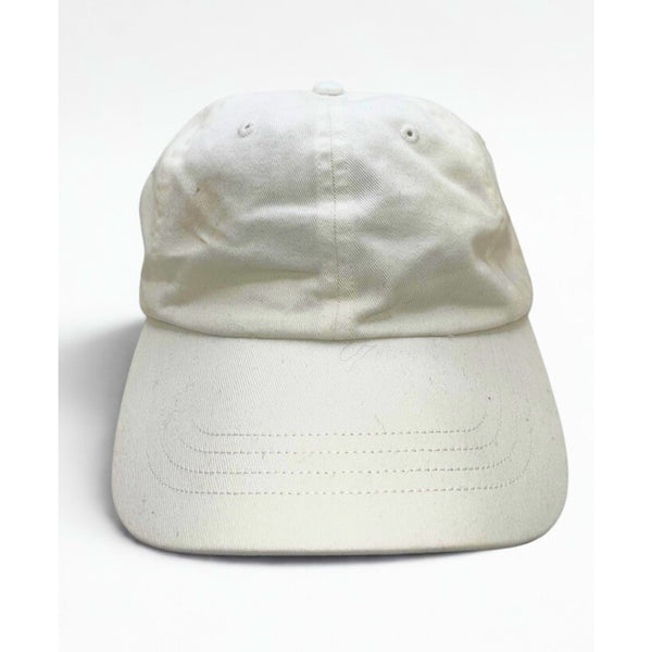 Polo Ralph Lauren White Leather Strap Dad Hat Vintage Blank Cap Rare Preppy