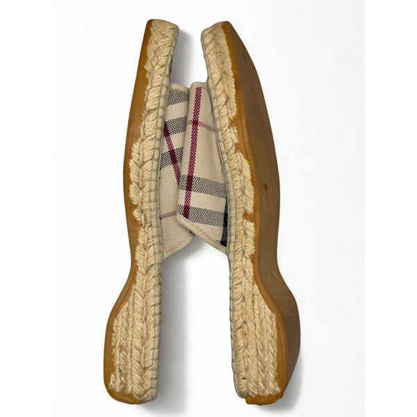 Burberry Nova Check Espadrille Slides Size EUR 40 US 9.5 Authentic