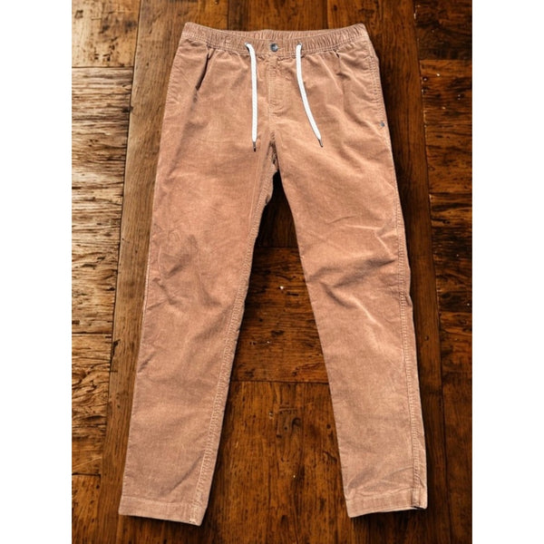 Vuori Optimist Pants Mens Large Camel Corduroy Drawstring Stretch Casual V440 NW