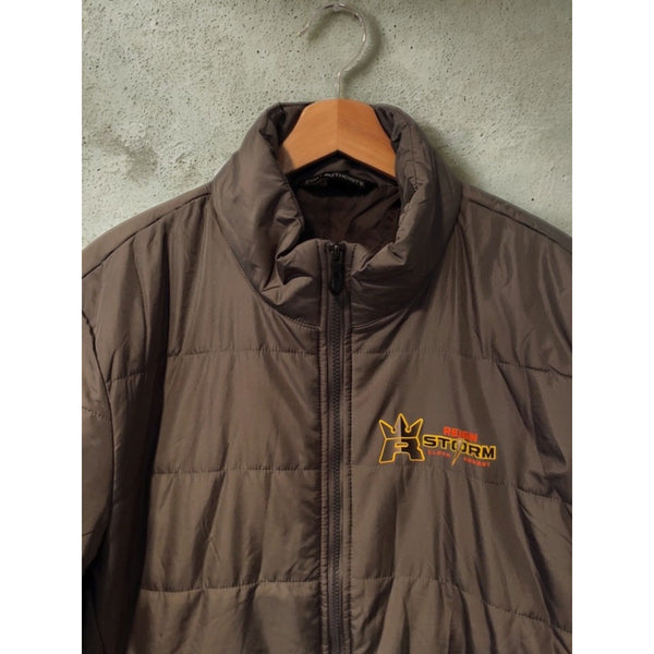 Reign Storm Jacket Mens L Gray Puffer Zip Monster Energy Drink Promo Rare