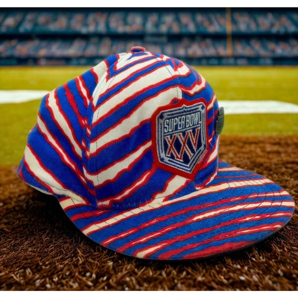 NFL Super Bowl XXV Zubaz Buffalo Bills vs New York Giants Snapback Hat USA VNTG