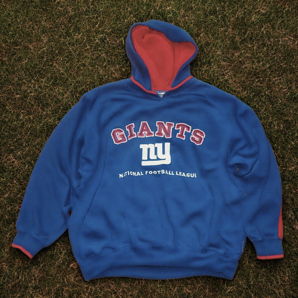New York Giants Lee Sport Hoodie Sweatshirt Blue Stitched Logo Mens Medium M