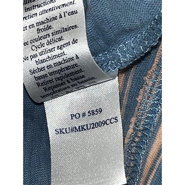 Faherty Brand Surfrider Stripe Tee Men’s Large Blue Pink Striped Pocket NWOT