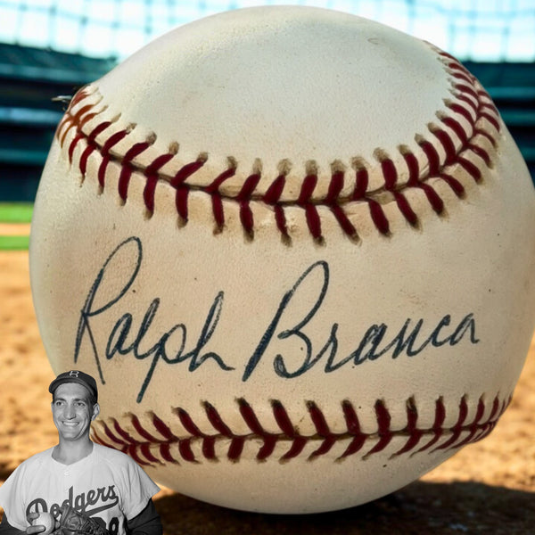 Ralph Branca Signed Autographed ONL Baseball Brooklyn Dodgers Vintage Rawlings