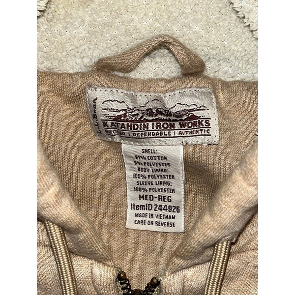 L.L.Bean Katahdin Iron Works Sherpa Lined Full Zip Hoodie Tan Men’s Medium