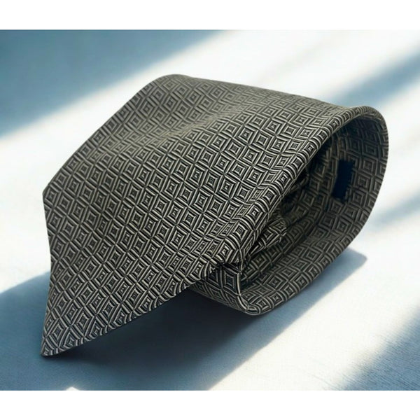 Polo Ralph Lauren Handmade Silk Tie Geometric Diamond USA Classic Vintage