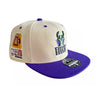 Milwaukee Bucks Mitchell & Ness Hat 7 5/8 Cream Purple 1977 All Star Game Patch