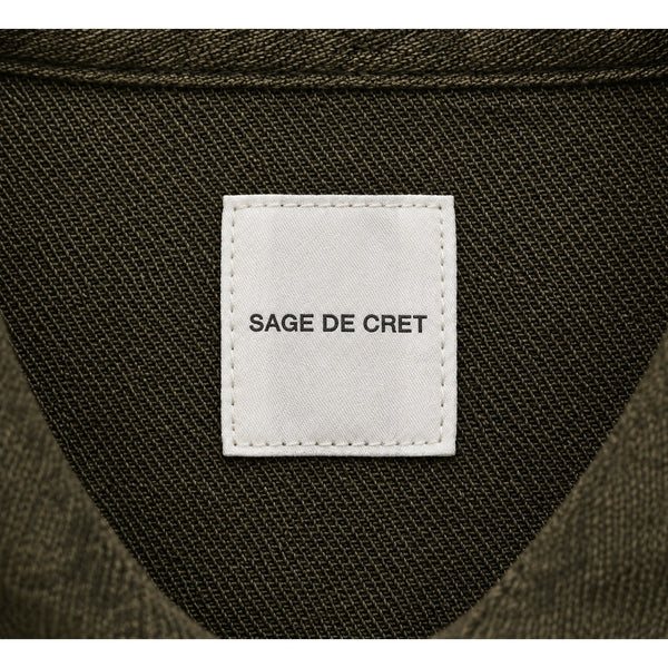 Sage de Cret Linen Wool Winter Overshirt Military Green M Japan NF-1807 Rare