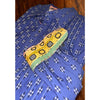 Robert Graham Textured Shirt Sz. 3XL Blue Geometric Flip Cuff Button EUC