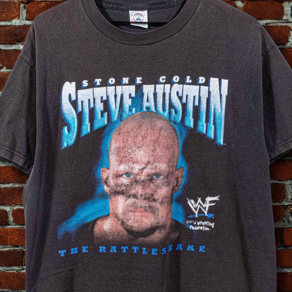 Stone Cold Steve Austin WWF The Rattlesnake Shirt 90s Black Size L Tee Vintage