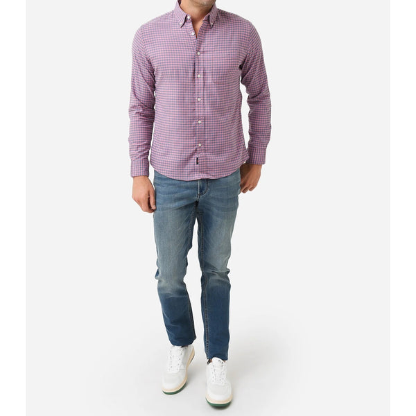 Faherty Brand Blue Rose Gingham Stretch Oxford Shirt 2.0 Mens XL EUC