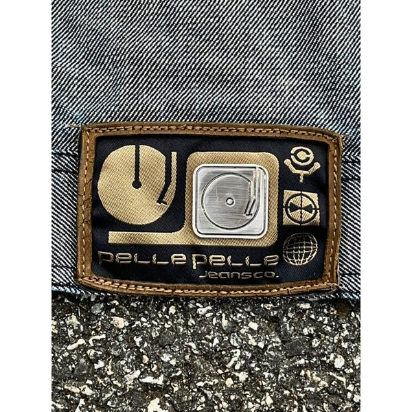 Pelle Pelle Marc Buchanan Denim Jacket 4XL Gray Hip Hop Y2K Jean Coat Vintage