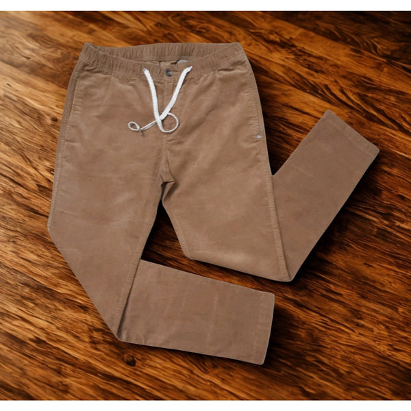 Vuori Optimist Pants Mens Large Camel Corduroy Drawstring Stretch Casual V440 NW