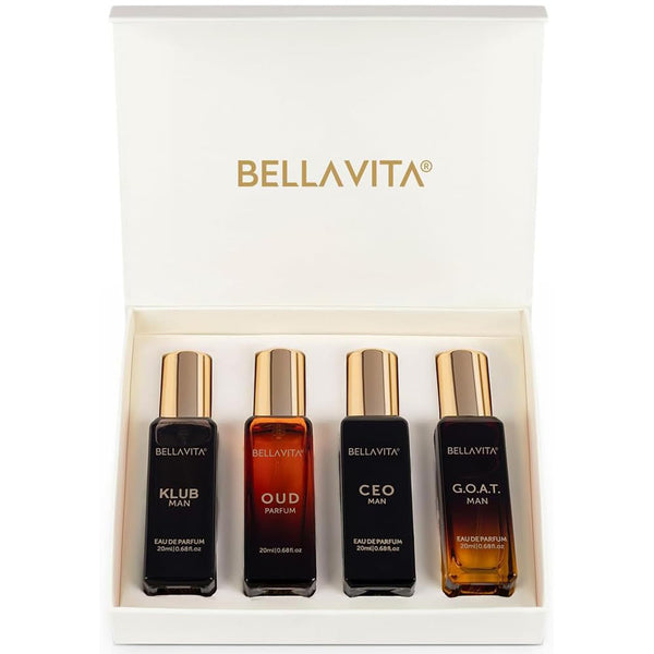 Bella Vita Luxury Men’s Perfume Gift Set 4x20ml CEO GOAT KLUB OUD NIB Sealed