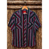 Rustler Western Pearl Snap Shirt Mens L Striped X-Long Tails Rodeo Vintage