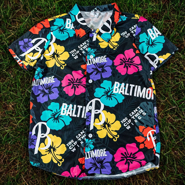 Baltimore Orioles 2024 City Connect Floral Hawaiian Shirt Adult M SGA NWOT MLB